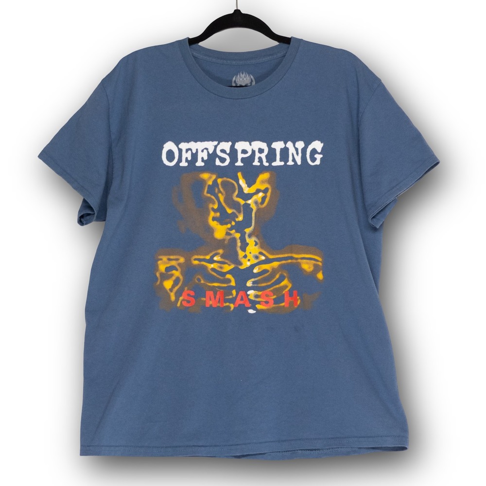 The Offspring Smash Graphic T-Shirt Mens Large Blue Excellent Punk Rock Band Tee